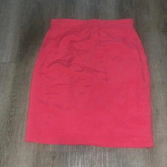 New nwt Ann Taylor Linen Blend Seamed Pencil Skirt 8 petite hot pink - Picture 4 of 7
